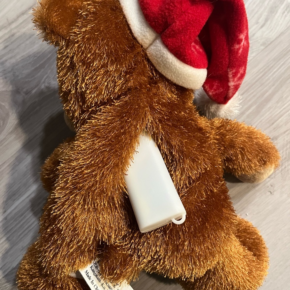 Puppet‎ Festive Brown Plush Bear with Santa Hat - Picture 6 of 7